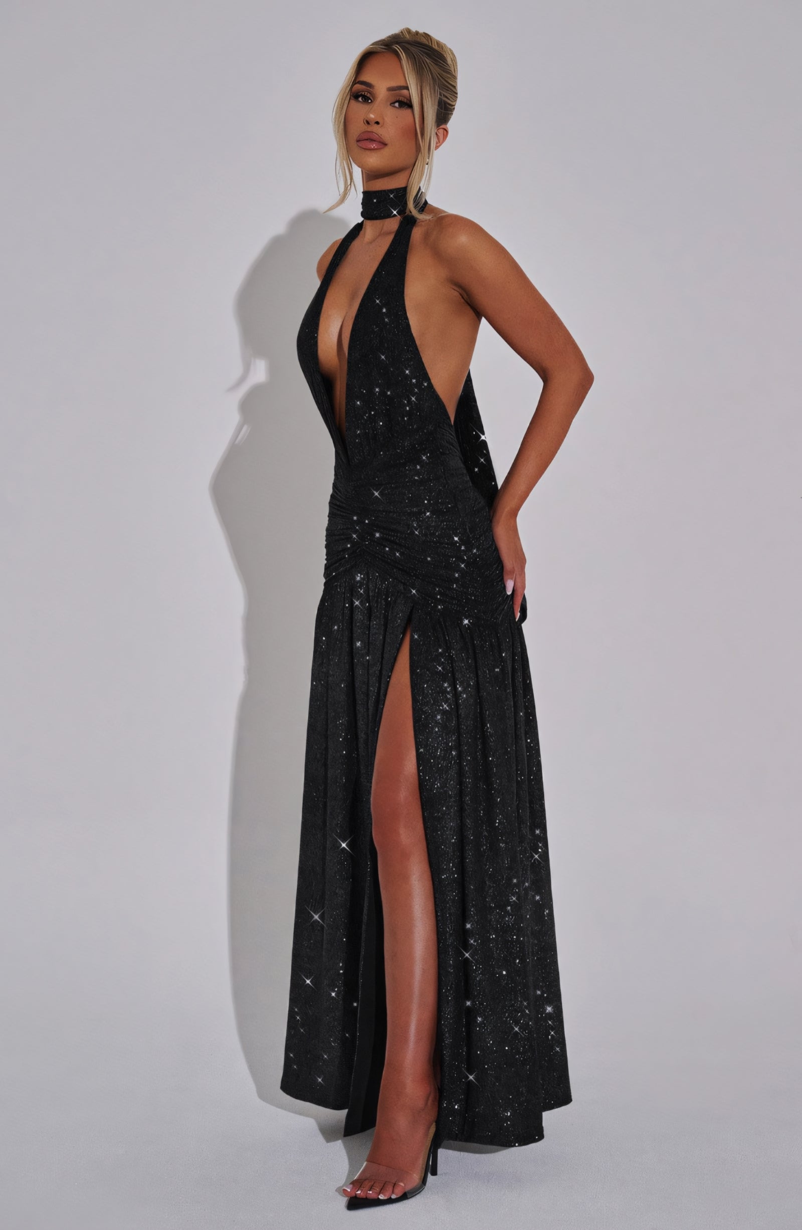 ALEXA MAXI DRESS - BLACK SPARKLE