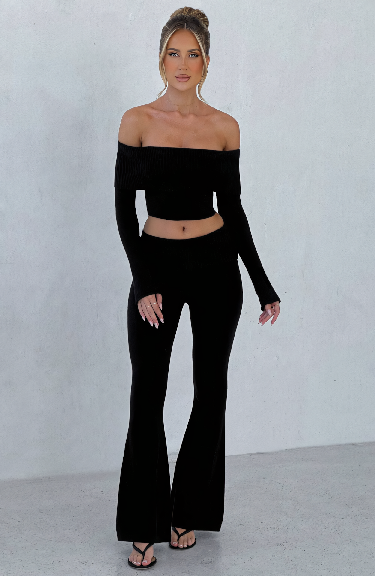 MARA KNIT PANTS - BLACK