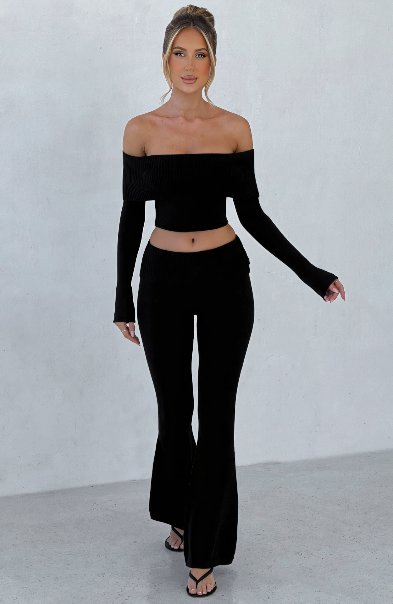 MARA KNIT PANTS - BLACK