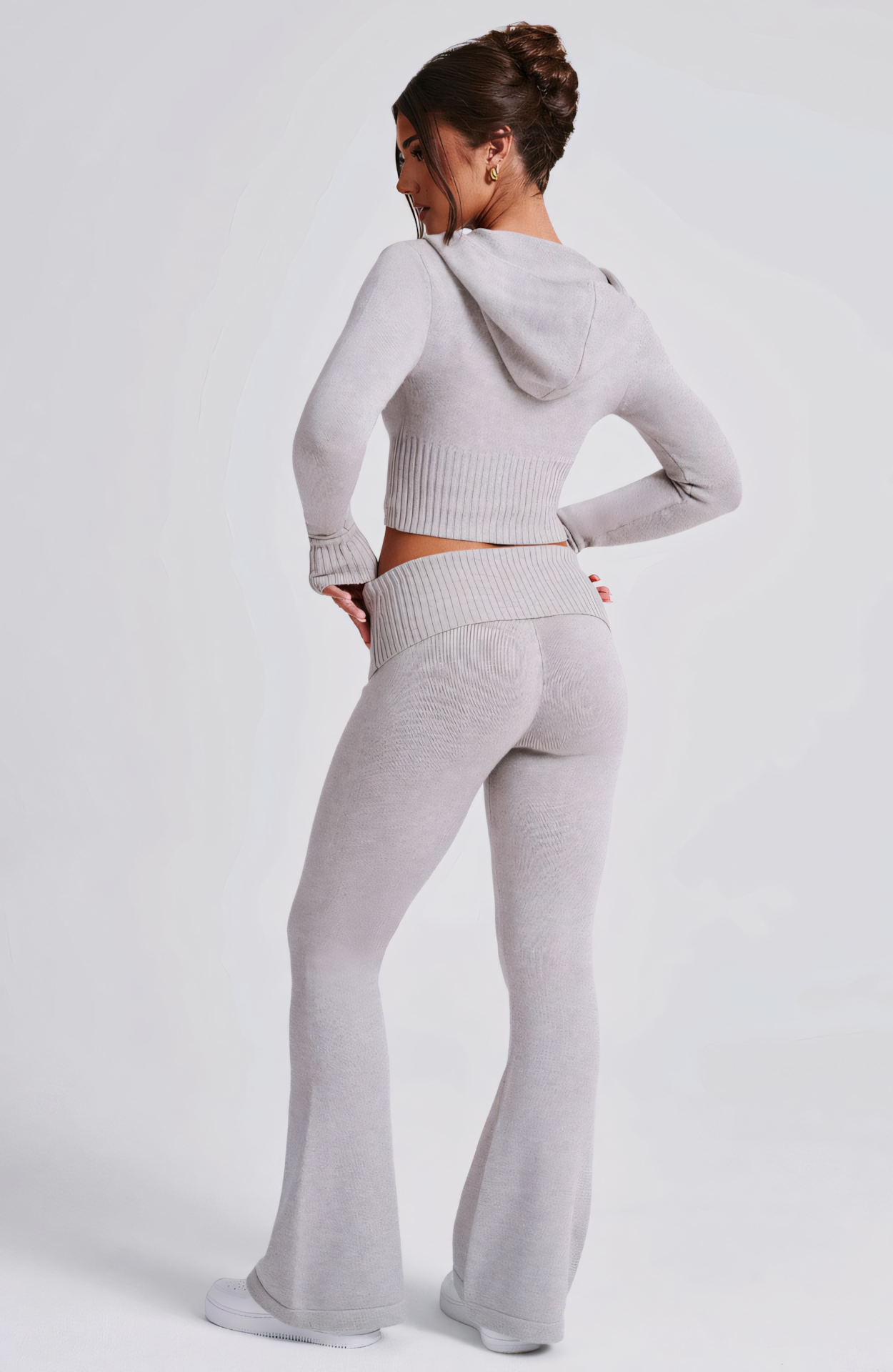 MARA KNIT HOODIE - GREY