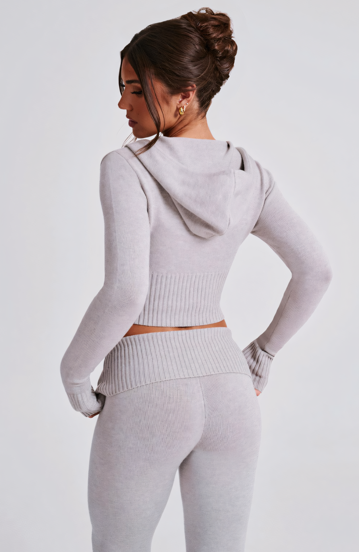 MARA KNIT HOODIE - GREY