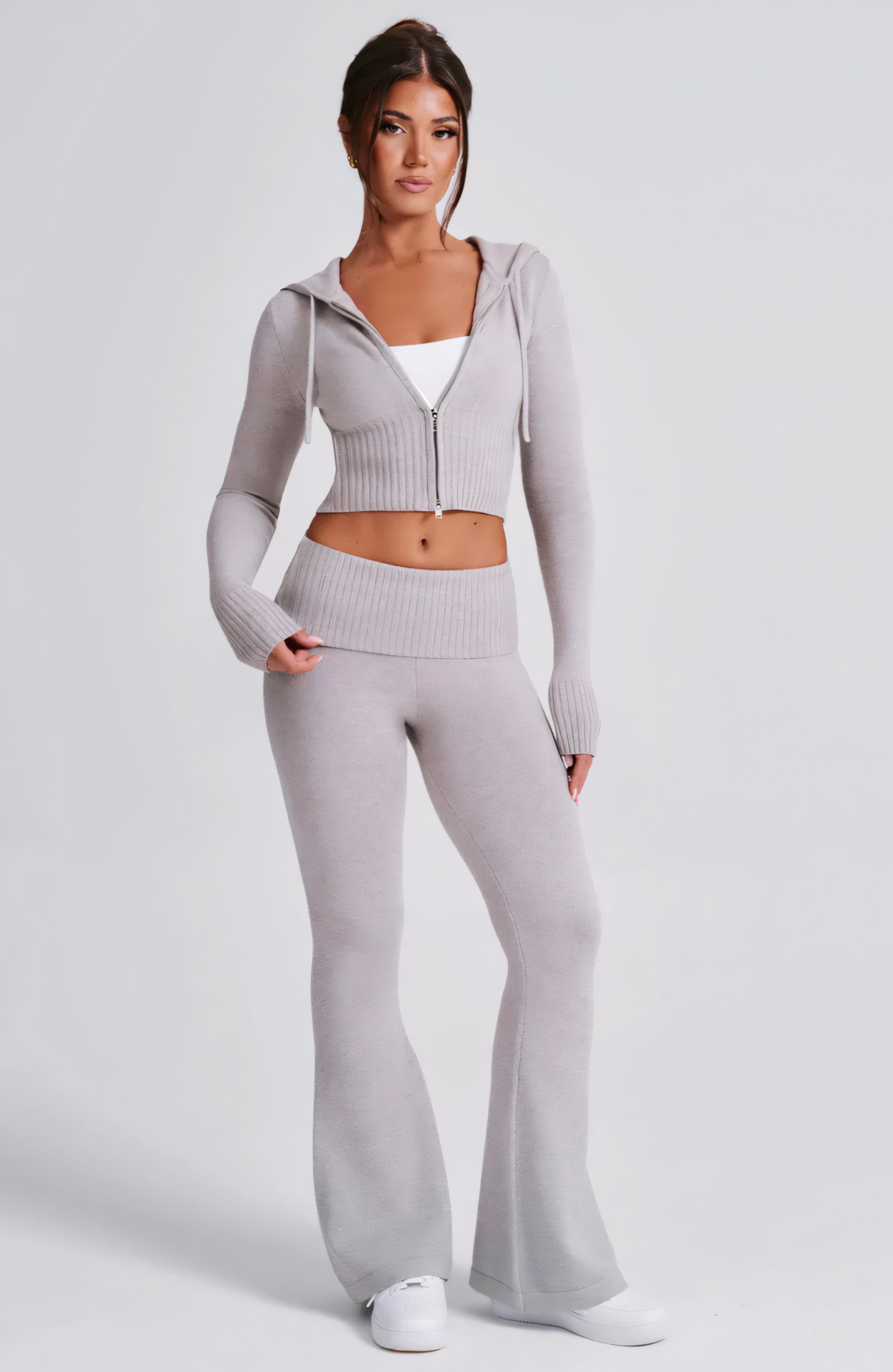 MARA KNIT HOODIE - GREY