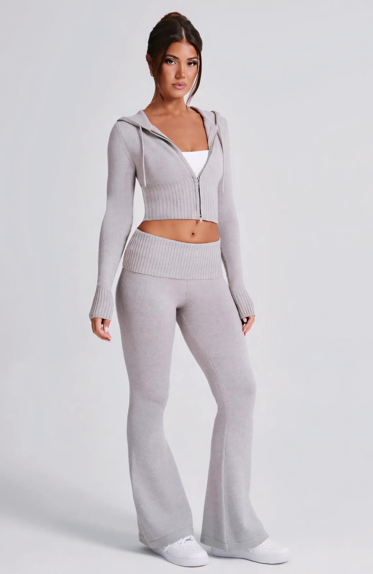 MARA KNIT HOODIE - GREY