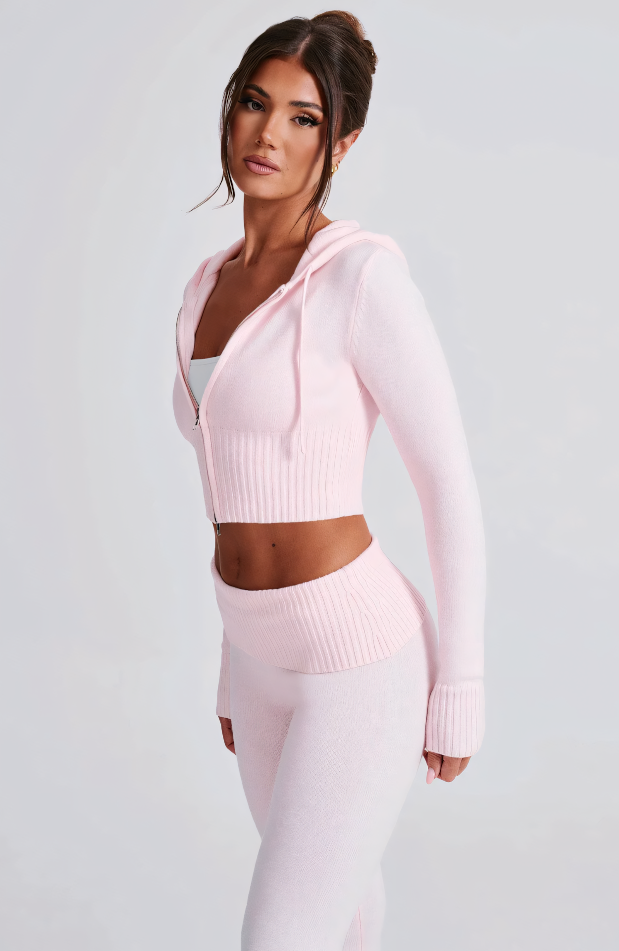 MARA KNIT HOODIE - PINK