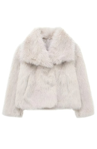 SOFIA FAUX FUR COAT - CREAM