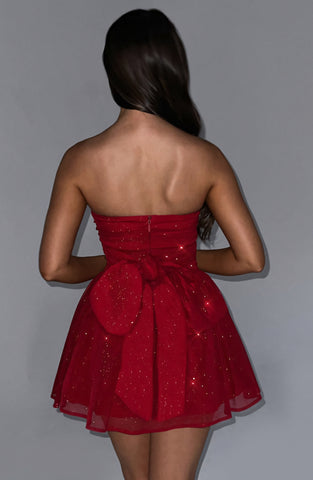CHARLOT MINI DRESS - RED SPARKLE