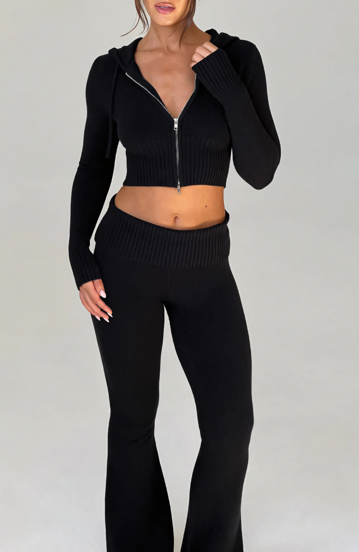 MARA KNIT PANTS - BLACK