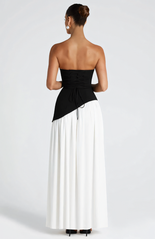 TATE MAXI DRESS - BLACK/WHITE